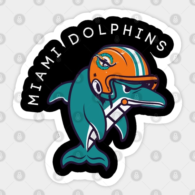 Dolphins Helmet Funny - Miami Sticker by nikalassjanovic